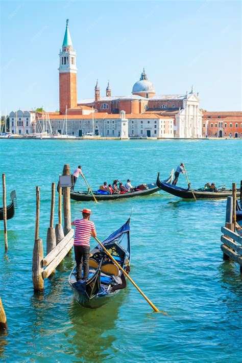 Premium Photo Gondolas Sail Near The San Marco Square Venice Italy