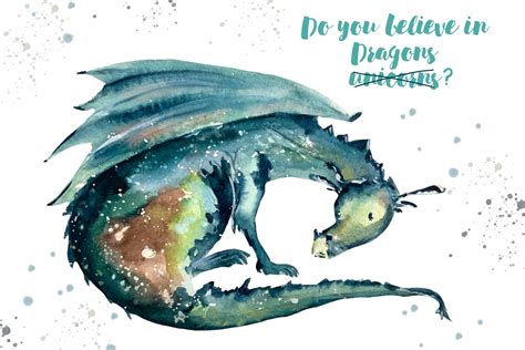 Watercolor Dragon Clip Art Illustrations ~ Creative Market