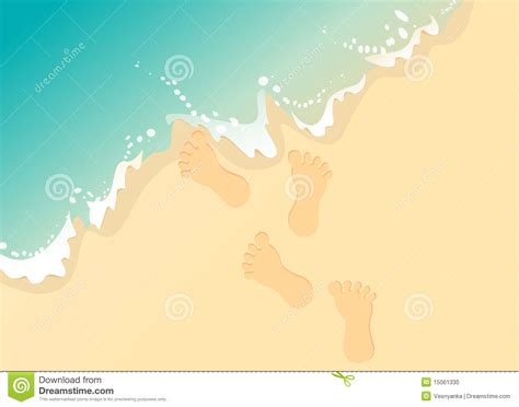 Vector Footprints In The Sand Stock Photo - Image: 15061330