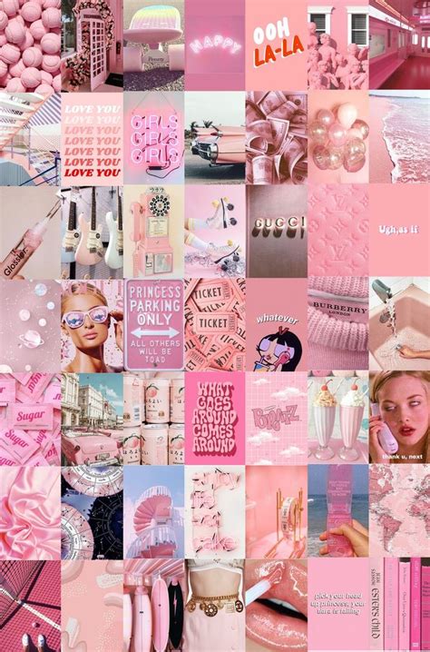Peach Pink Wall Collage Kit Pink Aesthetic Photos Vsco Etsy In 2020