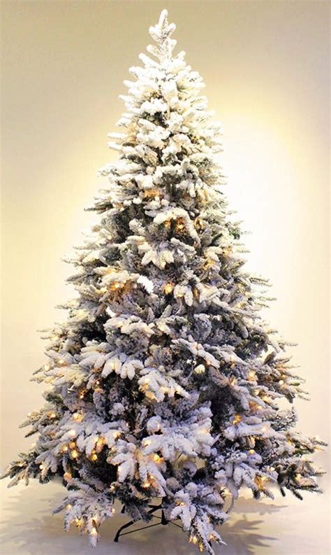 Pre Lit Real Feel Flocked Alpine Spruce Artificial Christmas Tree