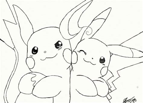 Pikachu And Raichu Coloring Pages Cartoons Coloring Pages Coloring