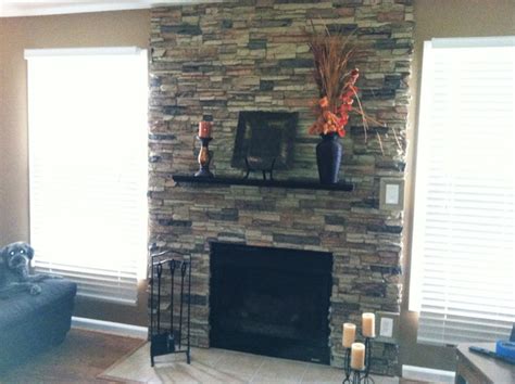 Faux Stone Accent Walls Traditional Living Room New