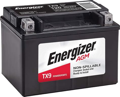 Energizer Tx9 Agm Motorcycle And Atv 12v Battery 120 Cold
