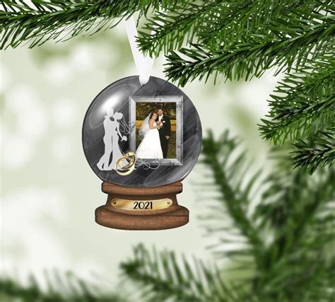Digital File Wedding Snow Globe With Picture Insert Ornament Digital