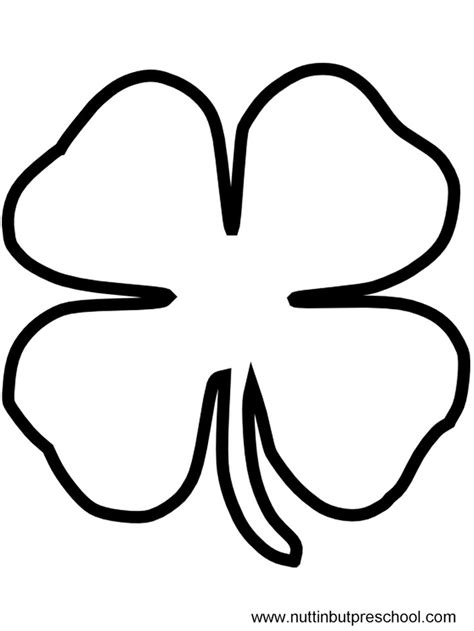 Large Shamrock Outline For 4 Things That Make Me Feel Lucky Activity