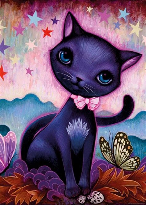 This superior quality puzzle will delight and educate all at the same time. Black Kitty 1000 Piece Puzzle | Cat art, Art, Cute art