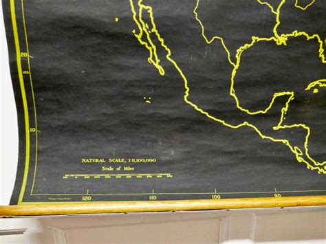 University Chart “black Map Of North America For Sale At 1stdibs