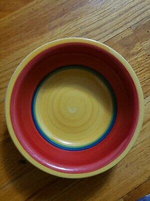 Royal Norfolk Stoneware Cereal Bowls Mambo Red Yellow Blue Swirl Ebay