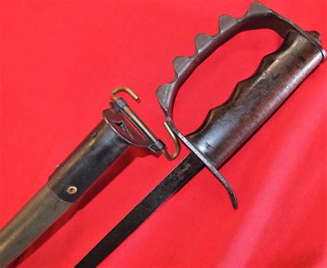 Ww1 Us 1917 Trench Knuckle Duster Fighting Knife And Scabbard Rare