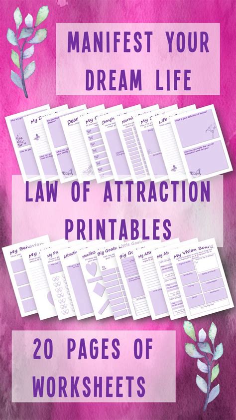 Printable Law Of Attraction Planner Manifestation Journal Etsy Law