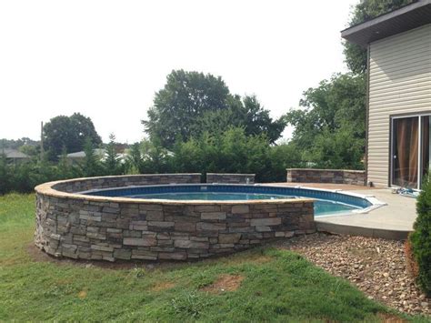 Very Cool Retainage Wall Around Above Ground Pool By Premier Hardscapes