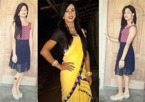 Indian crossdressing 3 (lady getup, man in saree indian transgender). Male To Female Makeup Transformation In Saree In India ...