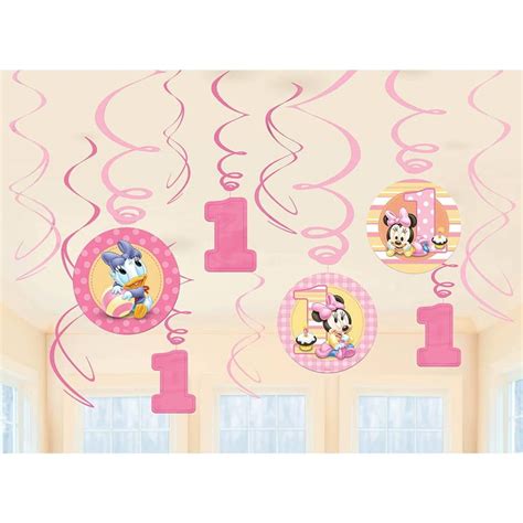 Disney Minnie 1st Birthday Hanging Swirl Decorations