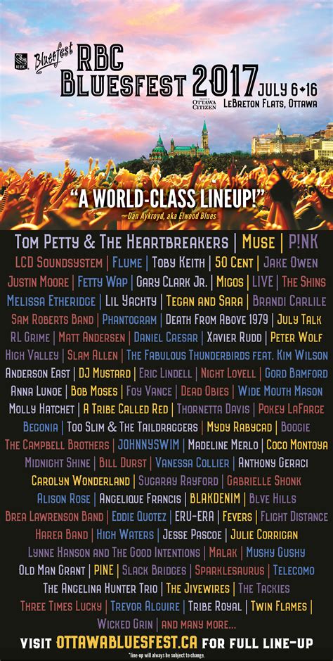 Ottawa, ontario (lebreton flats park). Ottawa Bluesfest Announces 2017 Lineup Featuring Tom Petty ...