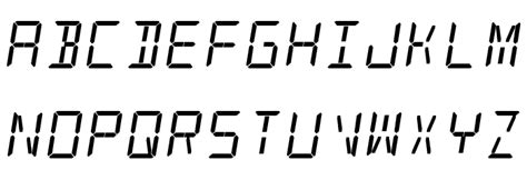 Numbers and letters set for a digital watch and other electronic devices. alarm clock Fonte pt - free fonts download