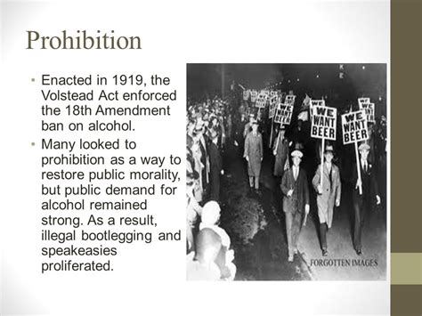 The 1920s A Time Of Cultural Conflict Prohibition Eighteenth