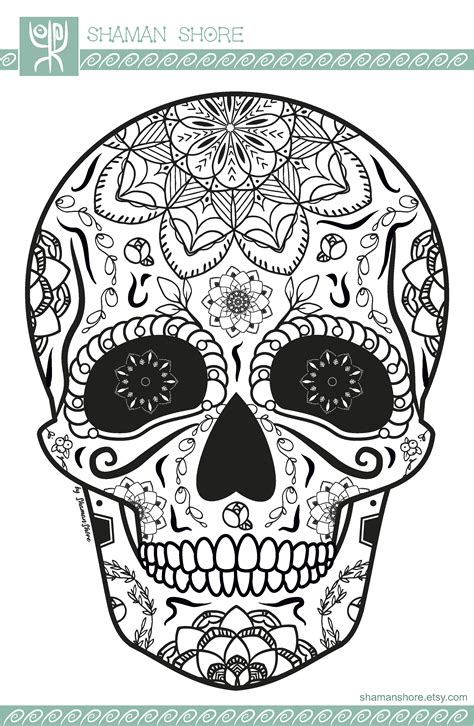 15 Sugar Skull Coloring Pages Printable Mexican Day Of The Dead Adult