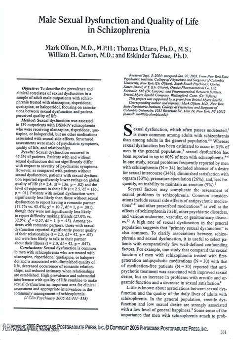 pdf male sexual dysfunction and quality of life in schizophrenia