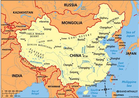 China Political Map China Map Political Eastern Asia Asia