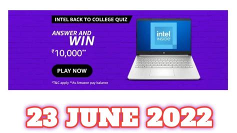 Amazon Funzone Intel Back To College Quiz Answers Today Amazon Intel Evo Quiz Time Daily Quiz