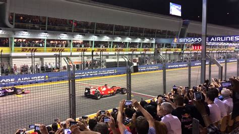 Formula 1 Singapore 2015 Start Of The Race Pit Grandstand Youtube