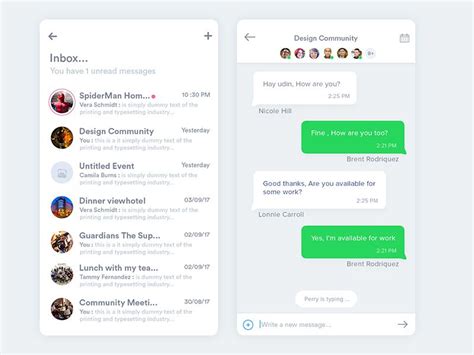 Inbox Group Chat Screen Design Screen Design App Design Layout