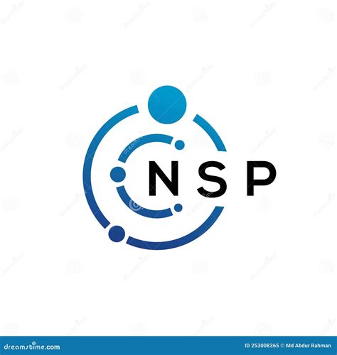 NSP Letter Technology Logo Design On White Background. NSP Creative