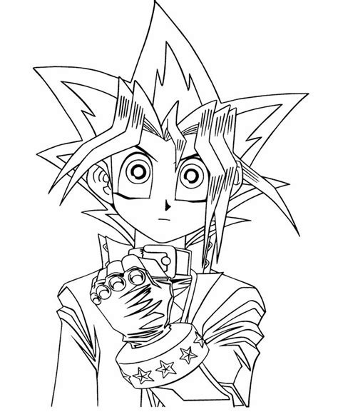 Yugi Muto Coloring Page Monster Coloring Pages Cartoon Coloring Pages Coloring Book Pages