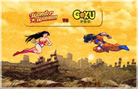 Wonder Woman Vs Goku Colored Pencil Version By