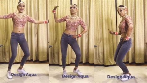 Dressed In Choli Jeans And Sneakers Desi Bride Breaks Into Belly Dance And Bhangra