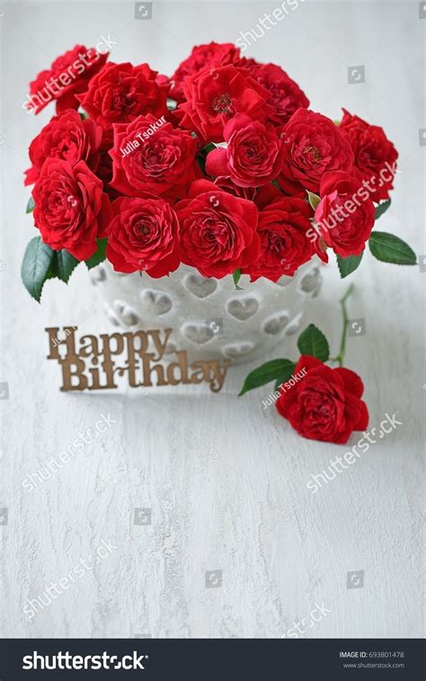 Beautiful Red Roses Beautiful Bouquet Birthday Stock Photo Edit Now