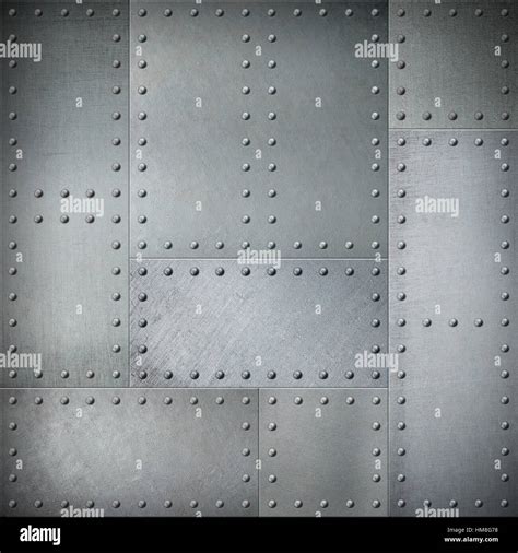 Metal With Rivets Steel Background Or Texture Stock Photo 132954060