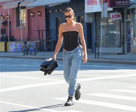 Irina Shayk Wearing Corset Top And Low Rise Jeans In Nyc Popsugar Fashion Uk Photo