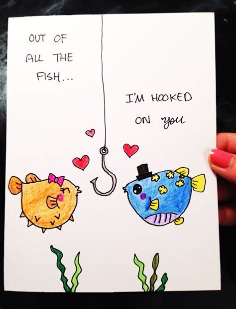 Cute anniversary card, anniversary card cute, wedding anniversary card for husband, funny love card for boyfriend, fishing pun, fish pun. Pin on Valentine's day