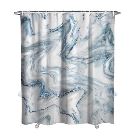 Extra Long Shower Curtain 72 X 84 Blue Marble 84 Inch Tall Shower