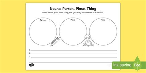Nouns Person Place Thing Comprehension Worksheet Australia