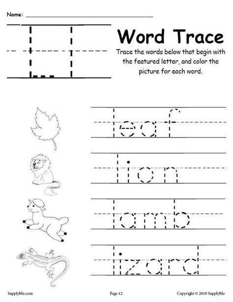 It is important for kindergarten students to develop this skill early so that they can. Letter L Words - FREE Alphabet Tracing Worksheet - SupplyMe