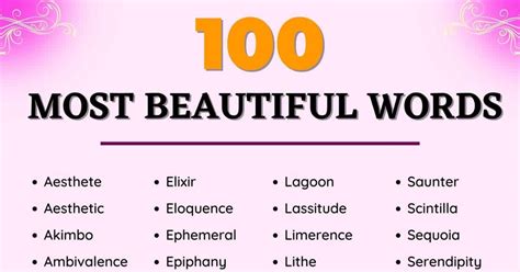 Beautiful Words In English List Of Elegant Pretty Words Esl