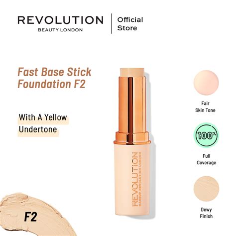 Makeup Revolution Fast Base Stick Foundation F2 Revolution Beauty