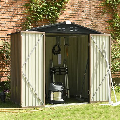 Catrimown Backyard 6x4 Storage Sheds Galvanized Steel Outdoor Storage