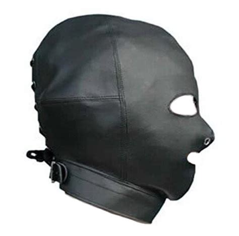 Leopard Print Fetish Mask Leather Muzzles Utimisexual Leather Headgear Hollow Hood Slave Mask