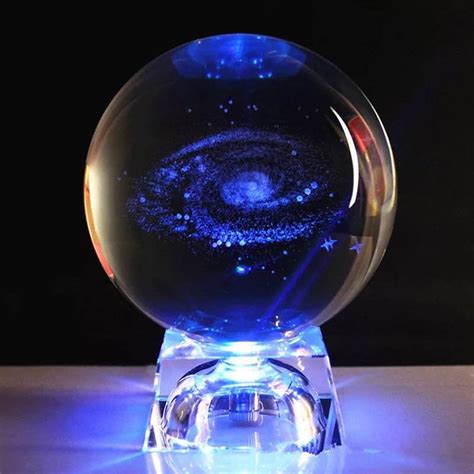 Led Milky Way Galaxy 3d Crystal Globe Celestial Planets Glass Etsy