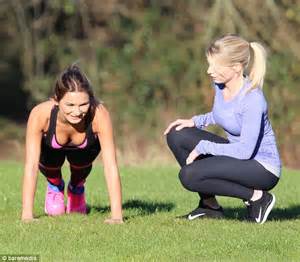 Sam Faiers Works Up A Sweat In The Park With Her Personal Trainer