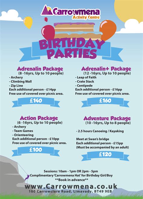 They also offer a birthday package with the following amenities: 3 FREE Freebies & 10% Off Kids Birthday Parties @Carrowmena