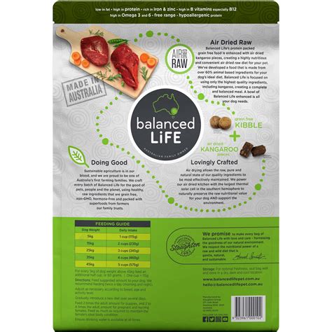 So, if your dog's ideal weight is 50 lbs, 1 to 1.5 pounds of food a day. Balanced Life Enhanced Grain Free Kibble & Air-Dried Raw ...