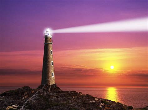 Lighthouse Guiding Boat Wallpapers Wallpaper Cave