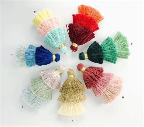 1pc 8cm 3 Layer Multi Coloured Cotton Tassel Iv Etsy Tassels Multi Color Color