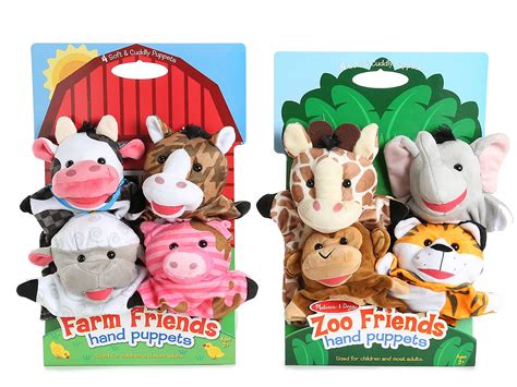 Melissa And Doug Farm And Zoo Friends Hand Puppets Bundle Kids