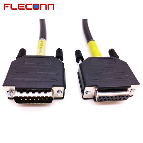 Db15 Male To Female Cable Connector With Plastic Assembly Backshell